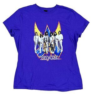 Angel Glam Band Womens Purple T-Shirt‎ Size Large
